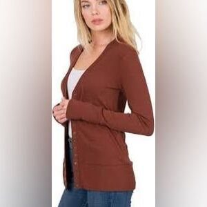 Zenana Outfitters Brown Cardigan